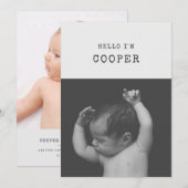 Moderne trendy minimale foto-aankondiging aankondiging (Voorkant / Achterkant)