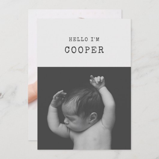 Moderne trendy minimale foto-aankondiging aankondiging (Voorkant / Achterkant)