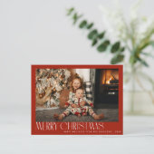 Moderne trendy minimale kerstvakantie briefkaart (Staand voorkant)