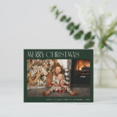 Moderne trendy minimale vrolijke kerst briefkaart (Staand voorkant)