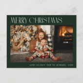 Moderne trendy minimale vrolijke kerst briefkaart (Voorkant)