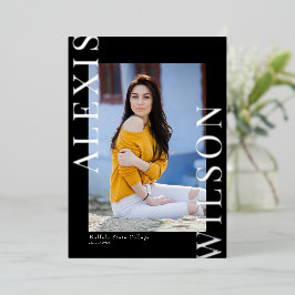 Moderne trendy minimalistische Afstuderen uitnodig Folie Uitnodiging