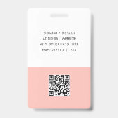 Moderne Trendy Minimalistische Foto | Blush Roze I Badge (Achterkant)
