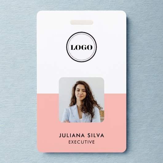 Moderne Trendy Minimalistische Foto | Blush Roze I Badge