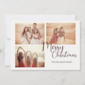 Moderne trendy minimalistische foto's Vrolijk kers Feestdagenkaart (Voorkant)