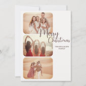 Moderne trendy minimalistische foto's Vrolijk kers Feestdagenkaart (Voorkant)