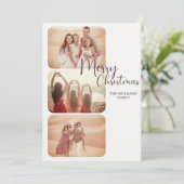 Moderne trendy minimalistische foto's Vrolijk kers Feestdagenkaart (Staand voorkant)