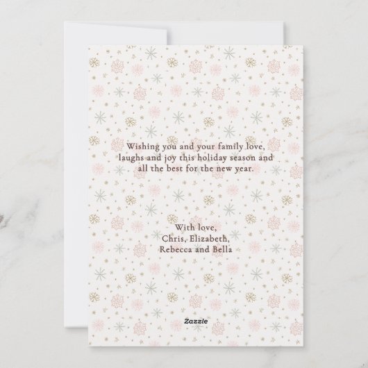 Moderne trendy minimalistische foto's Vrolijk kers Feestdagenkaart (Achterkant)