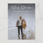 Moderne trendy minimalistische kerstfamiliefoto briefkaart (Voorkant)