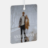 Moderne trendy minimalistische, Kerstmis familie f Metalen Ornament (Voorkant Rechts)