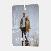 Moderne trendy minimalistische, Kerstmis familie f Metalen Ornament (Voorkant links)