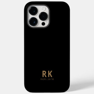 Moderne Trendy Minimalistische Zwarte Gouden Twee  iPhone 14 Pro Max Hoesje