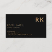 Moderne Trendy Minimalistische Zwarte Gouden Twee  Visitekaartje (Achterkant)
