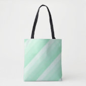 Moderne Trendy Mint Green Striped Design Sjabloon Tote Bag (Voorkant)