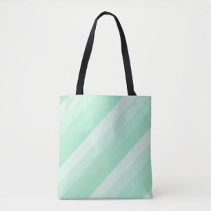 Moderne Trendy Mint Green Striped Design Sjabloon Tote Bag