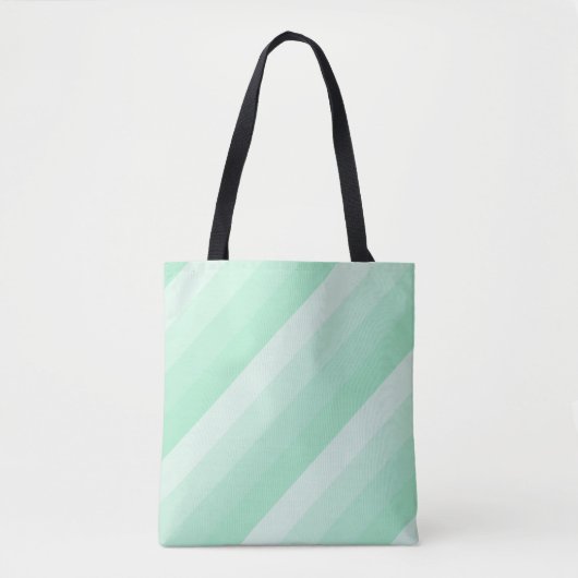 Moderne Trendy Mint Green Striped Design Sjabloon Tote Bag (Voorkant)