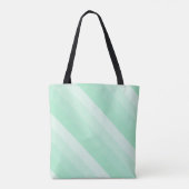 Moderne Trendy Mint Green Striped Design Sjabloon Tote Bag (Achterkant)