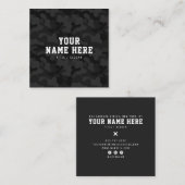 Moderne trendy mode zwarte camo patroonontwerper vierkante visitekaartje (Voorkant / Achterkant)