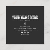 Moderne trendy mode zwarte camo patroonontwerper vierkante visitekaartje (Achterkant)