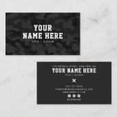 Moderne trendy mode zwarte camo patroonontwerper visitekaartje (Voorkant / Achterkant)