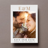 Moderne trendy monogram foto save the date