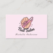 Moderne Trendy Nails Salon Nail Technician Roze Bu Visitekaartje (Voorkant)