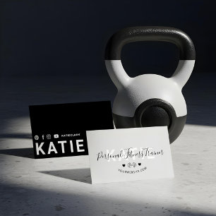 Moderne Trendy Online Personal Trainer Fitness Gri Visitekaartje