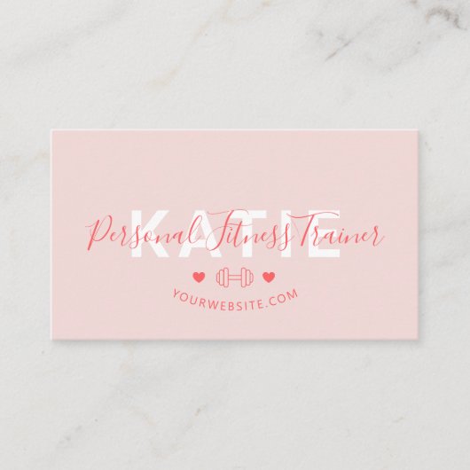 Moderne trendy online personal trainer fitness visitekaartje (Voorkant)