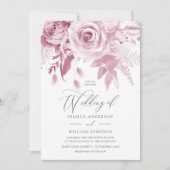 Moderne trendy ontwerper Dusty Pink Rose Wedding Kaart (Voorkant)