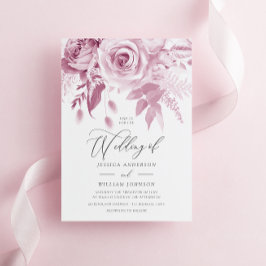 Moderne trendy ontwerper Dusty Pink Rose Wedding Kaart