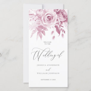Moderne trendy ontwerper stoffige roze trouwprogra