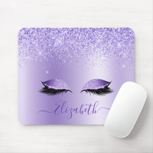 Moderne Trendy Paarse Glitter Lashes van het Manus Muismat (Met muis)