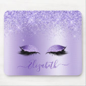 Moderne Trendy Paarse Glitter Lashes van het Manus Muismat (Voorkant)