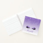 Moderne Trendy Paarse Glitter Lashes van het Manus Notitieboek (Binnen)