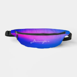 Moderne trendy paarse tot roze zonsondergang naam heuptasje