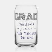 Moderne Trendy Personal Afstuderen 16oz Blikvorm Glas (Voorkant)