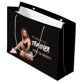 Moderne trendy persoonlijke fitness trainer foto groot cadeauzakje