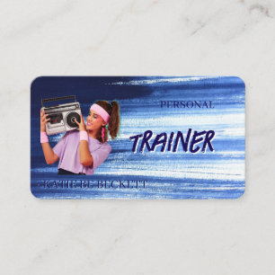 Moderne trendy persoonlijke fitness trainer foto visitekaartje