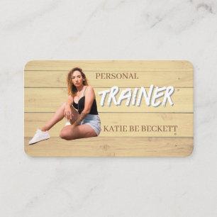 Moderne trendy persoonlijke fitness trainer foto visitekaartje