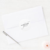 Moderne trendy platte grijze monogram klassiek ronde sticker (Envelop)