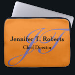 Moderne trendy platte grijze scriptmonogram laptop sleeve<br><div class="desc">Professioneel ontwerp van het handschrift monogram. Kies uit verschillende design,  typen en lettertypen.</div>