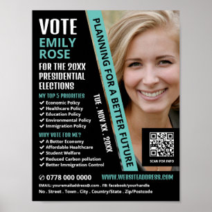 Moderne trendy politieke campagnevoerder Advertere Poster