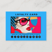 Moderne trendy pop art Loyalty 10 Salon Visitekaartje (Voorkant)