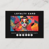 Moderne trendy pop art Loyalty 5 Nails Lashes Visitekaartje (Voorkant)