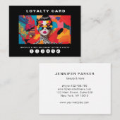 Moderne trendy pop art Loyalty 5 Nails Lashes Visitekaartje (Voorkant / Achterkant)