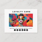 Moderne trendy pop art Loyalty 5 Nails Lashes Visitekaartje (Voorkant)