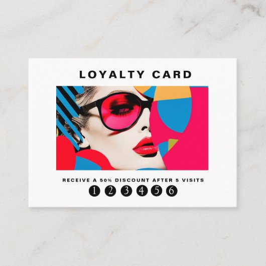 Moderne trendy pop art Loyalty 5 Salon Visitekaartje (Voorkant)