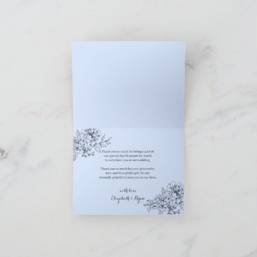 Moderne Trendy Potloodtekening Lichtblauw Bedankt (Binnen)