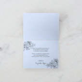 Moderne trendy potloodtekening lichtblauw dank je  bedankkaart (Binnen)