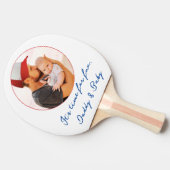 Moderne Trendy Preppy Cool Foto Eerste Vaders Dag Tafeltennisbatje (Zijkant)